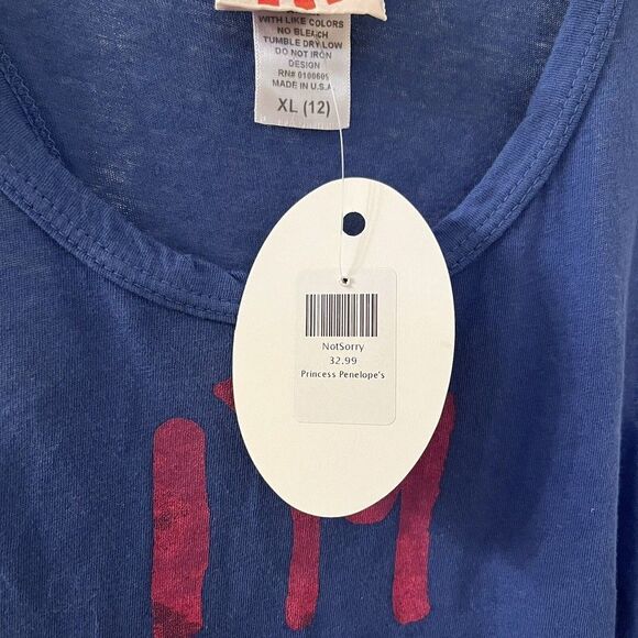 Junk Food I'm Not Sorry Tank Top Purple Cotton USA Girls Size XL 12 years NWT - Picture 6 of 7